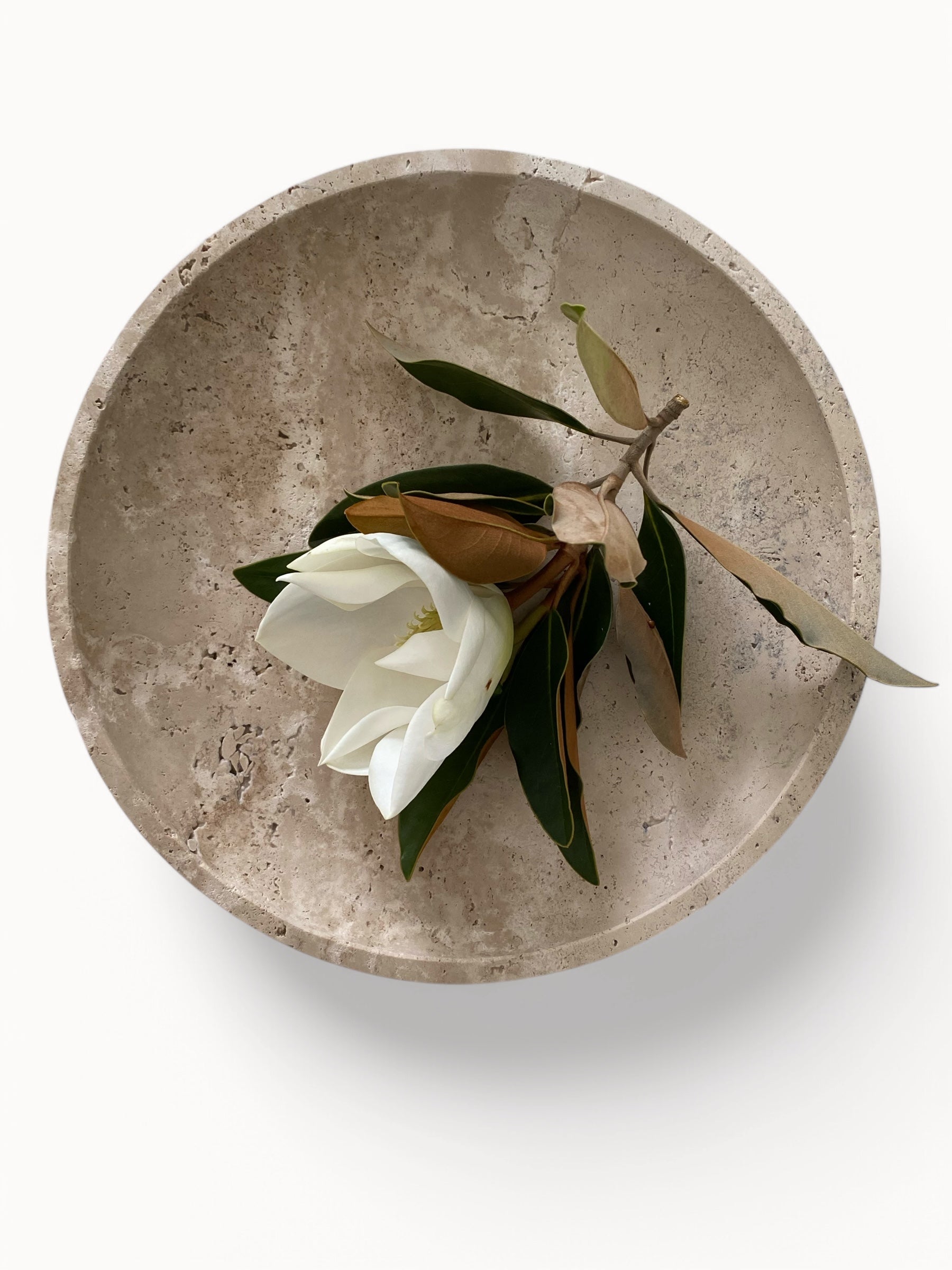 Laurent XL Bowl | Beige Travertine