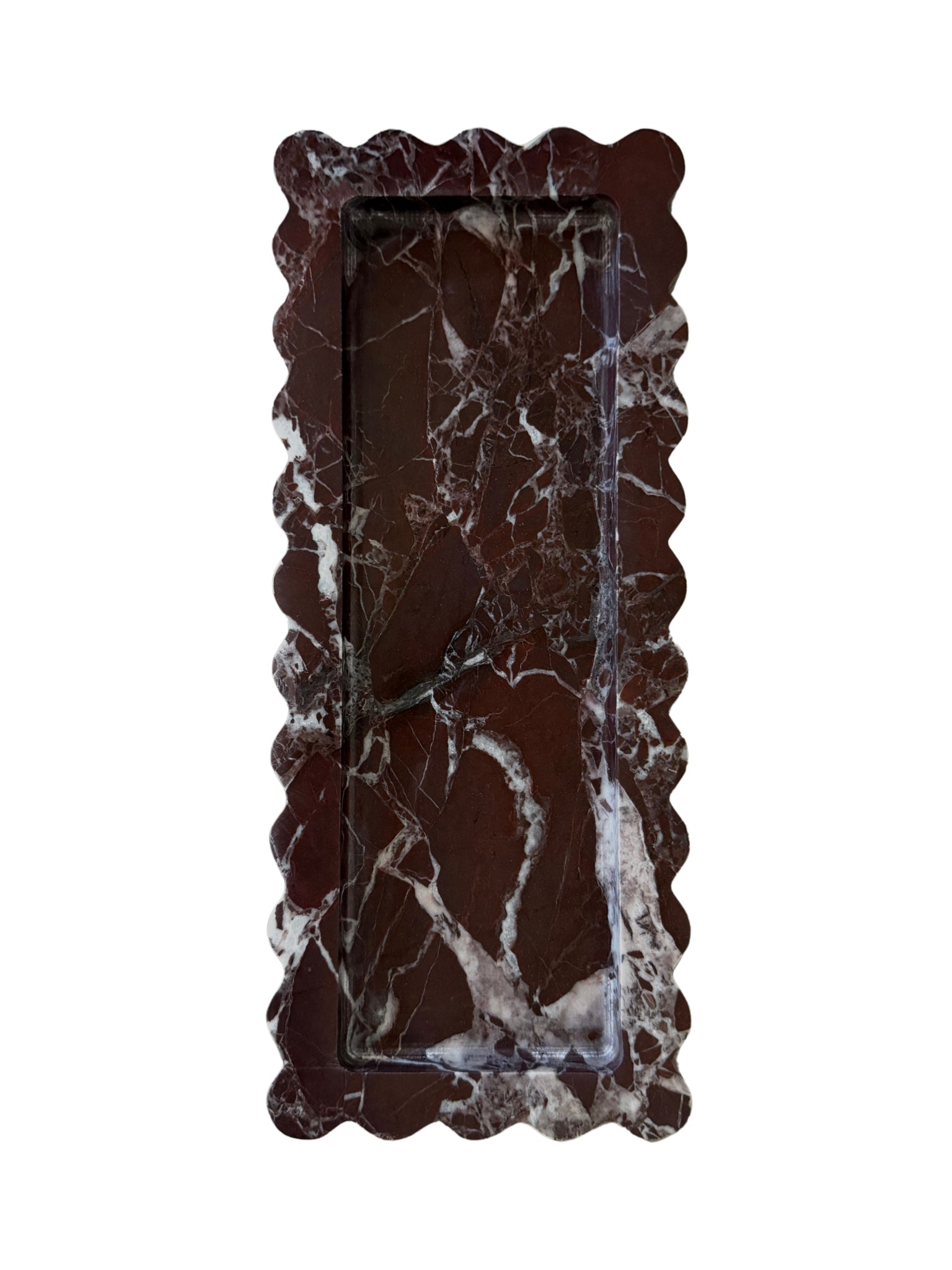 Chantilly Scalloped Tray Slender | Rosso Levanto