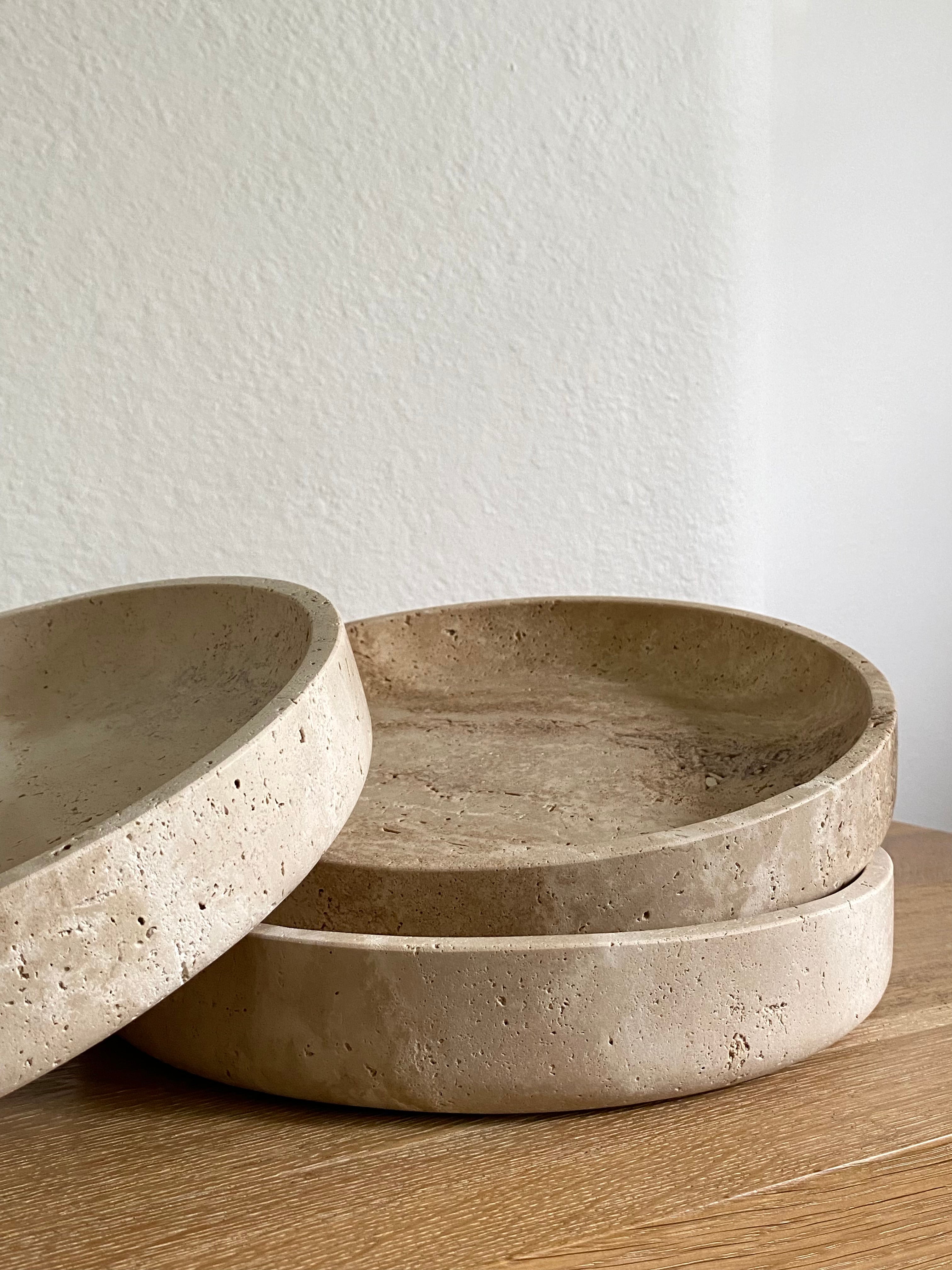 Laurent XL Bowl | Beige Travertine