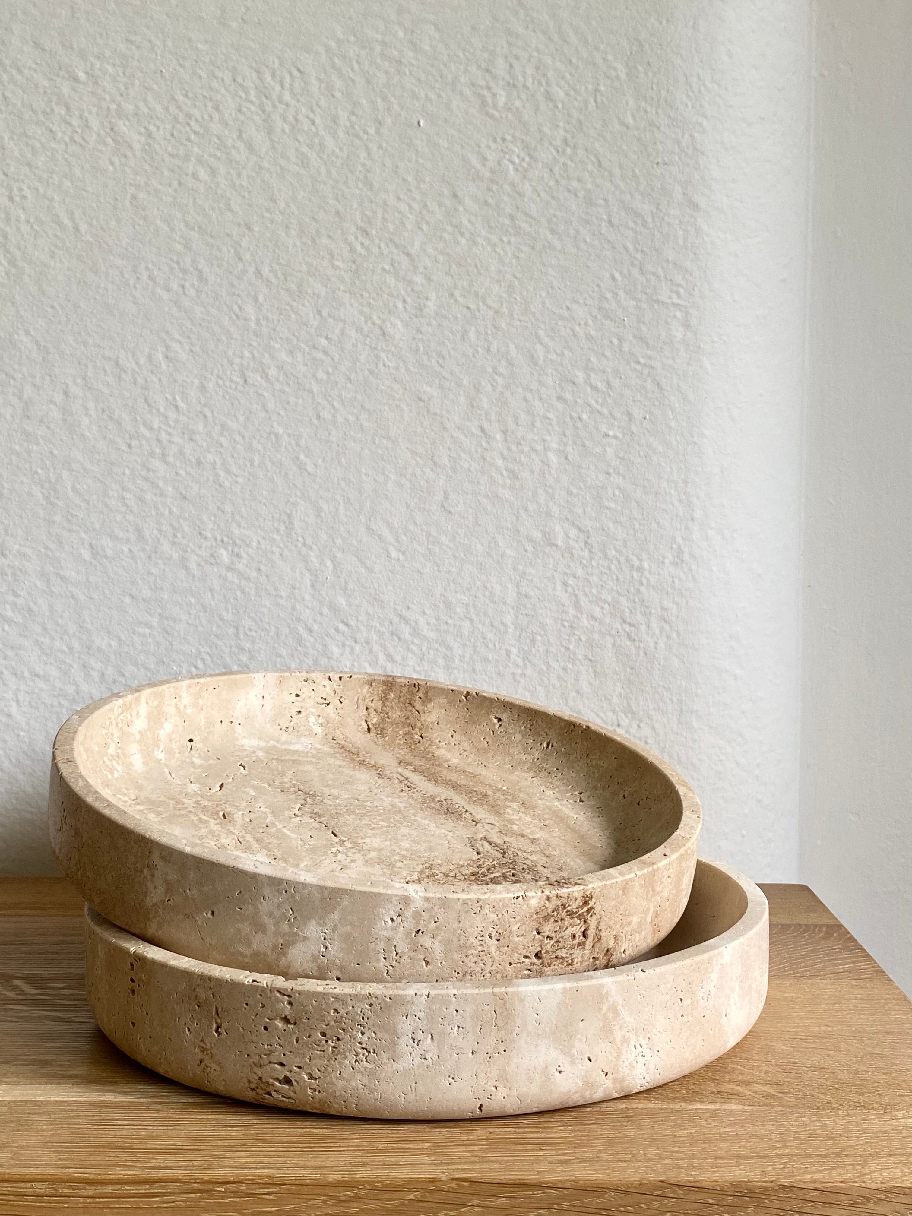 Laurent XL Bowl | Beige Travertine