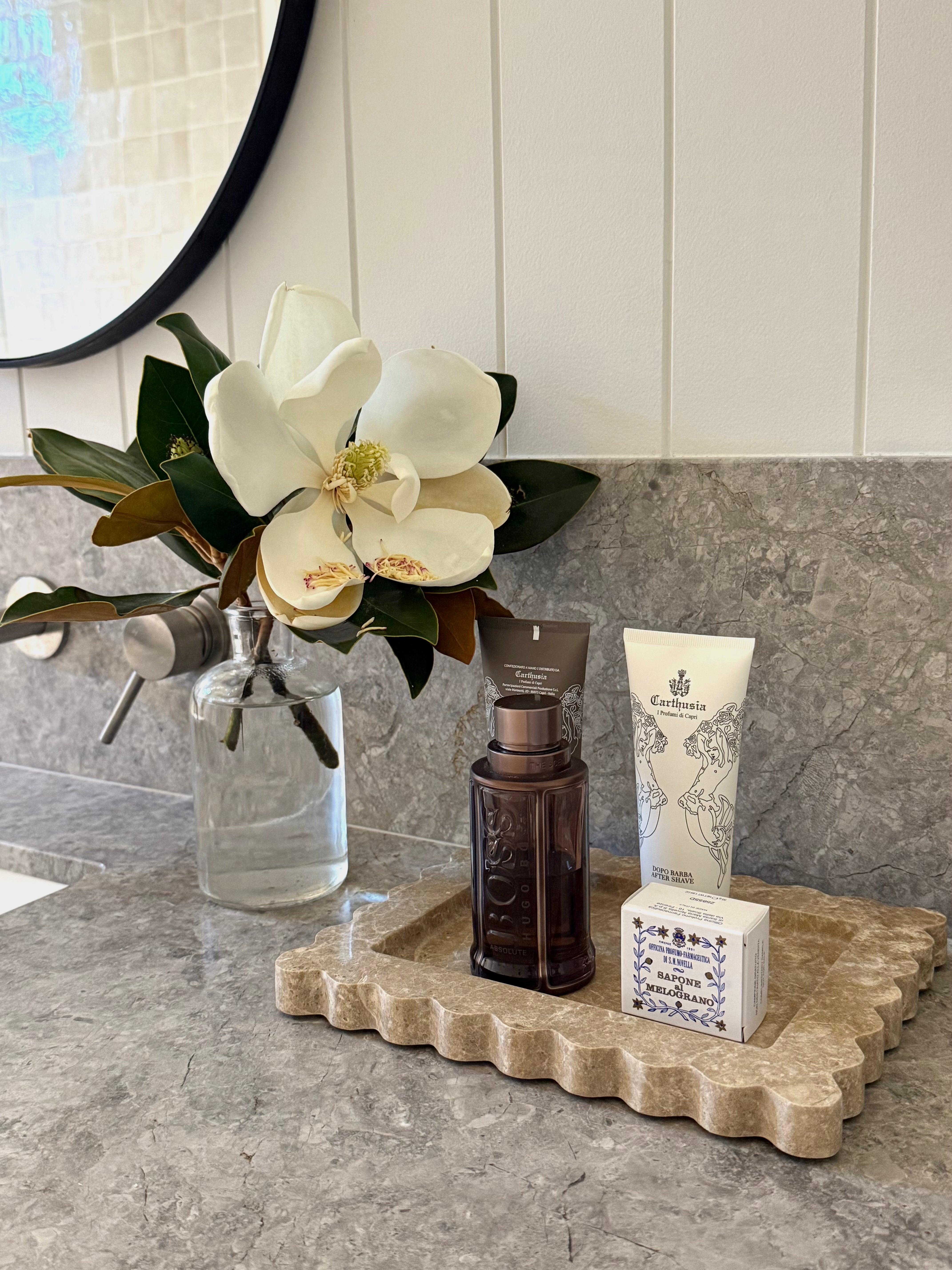 Chantilly Scalloped Tray | Emperador Light