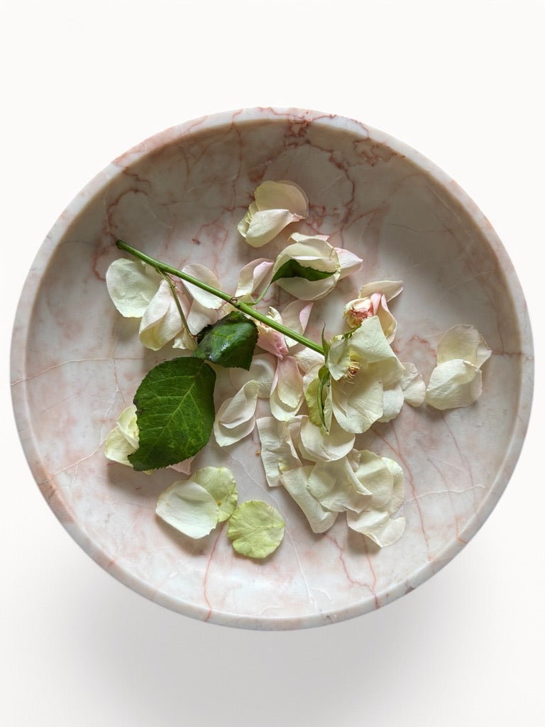 Laurent XL Bowl | Cream Rose Marble