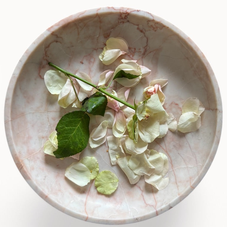 Laurent XL Bowl | Cream Rose Marble