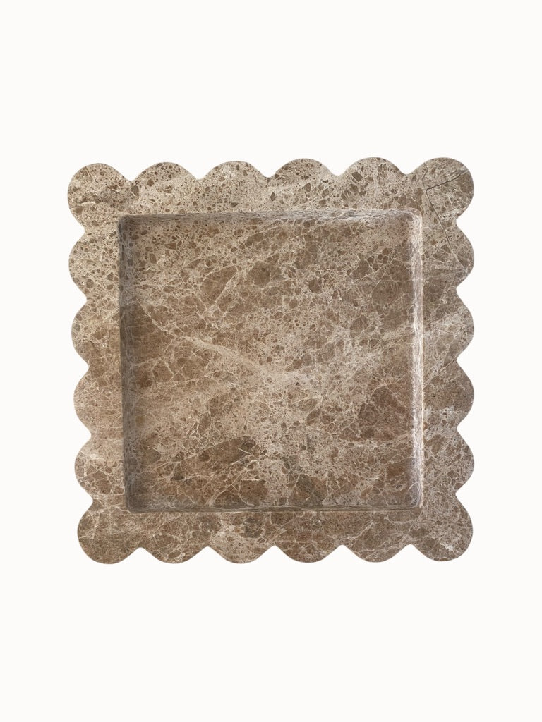 Versailles Scalloped Tray Medium | Emperador Light